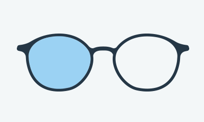 Glasses with a blue light blocking filter
