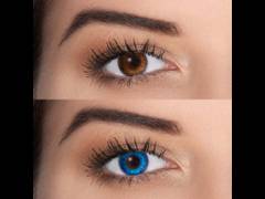 Brilliant Blue contact lenses - FreshLook ColorBlends - Power (2 monthly coloured lenses)