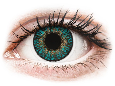Turquoise contact lenses - FreshLook ColorBlends - Power (2 monthly coloured lenses)