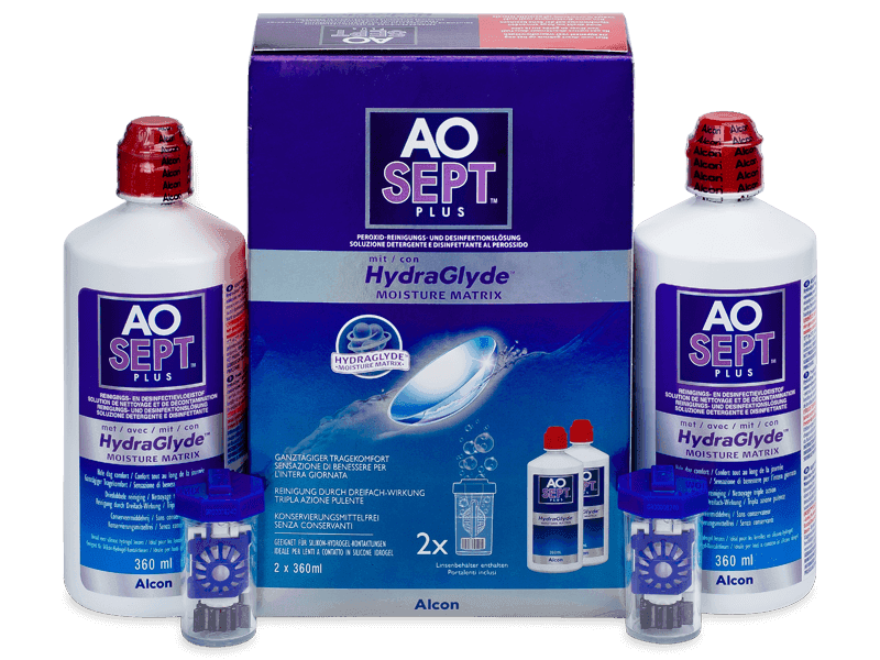 AO SEPT PLUS HydraGlyde Solution 2x 360 ml 