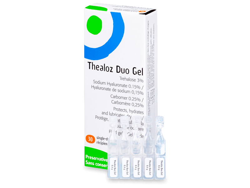 90 Thealoz Duo Gel (Single Dose Vials) Eye Drops - Long-Lasting Relief Day  & Night for Dry, Tired & Sore Eyes, Gentle, Preservative-Free Gel