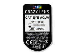 CRAZY LENS - Cat Eye Aqua - plano (2 daily coloured lenses)