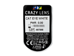 CRAZY LENS - Cat Eye White - plano (2 daily coloured lenses)