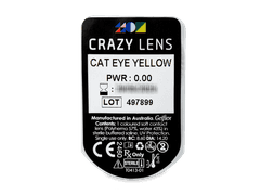 CRAZY LENS - Cat Eye Yellow - plano (2 daily coloured lenses)