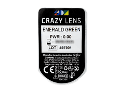 CRAZY LENS - Emerald Green - plano (2 daily coloured lenses)