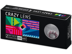 CRAZY LENS - Harlequin Black - power (2 daily coloured lenses)