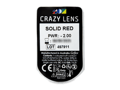 CRAZY LENS - Solid Red - power (2 daily coloured lenses)