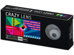 CRAZY LENS - White Black - power (2 daily coloured lenses)