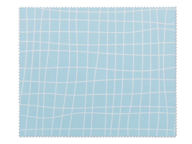 Cleaning cloth for glasses - light blue grid 
