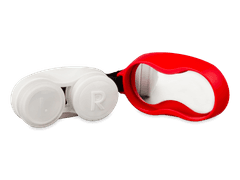 Lens case with carbiner - red 