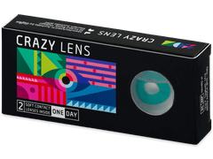 CRAZY LENS - Solid Turquoise - plano (2 daily coloured lenses)