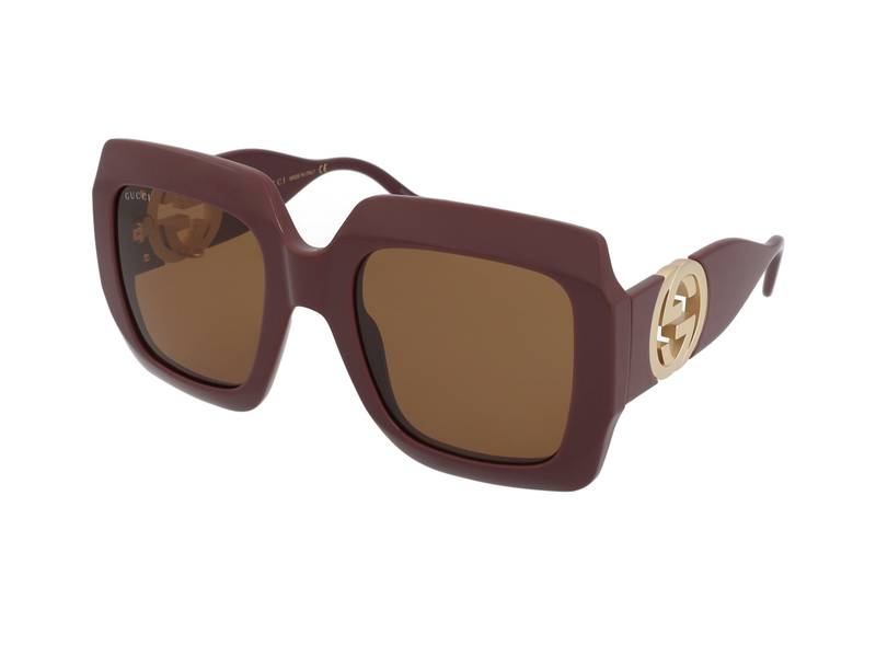 Gucci GG Logo Luxury Chocolate Brown Square Sunglasses GG1022S Gucci GG1022S Women main image 3