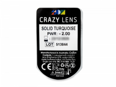 CRAZY LENS - Solid Turquoise - power (2 daily coloured lenses)