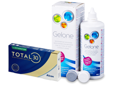 TOTAL30 for Astigmatism (3 lenses) + Gelone Solution 360 ml