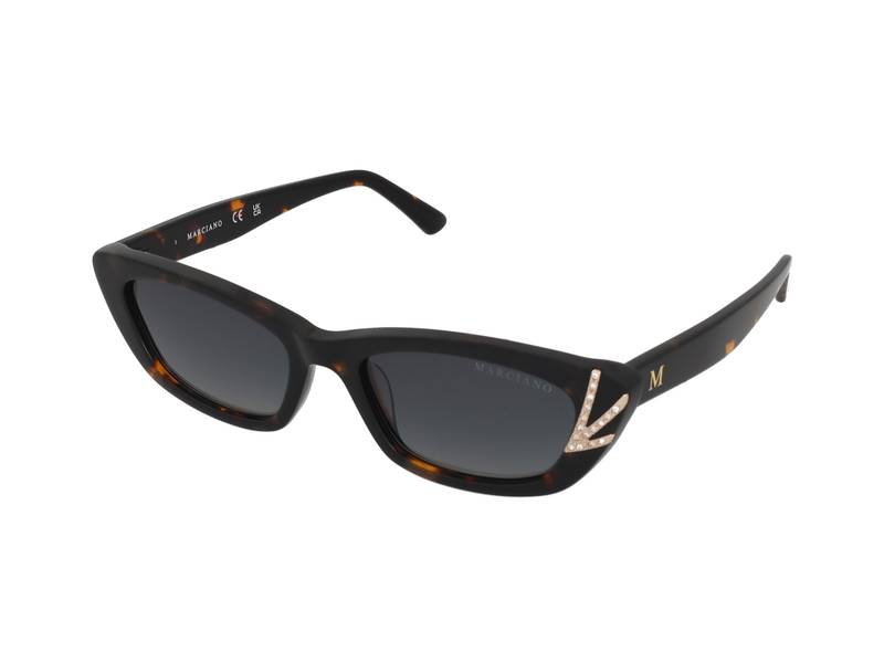 Marciano Black Cat-Eye Sunglasses with Gold Temple Detail Marciano GM00025 Cat-Eye Sunglasses | EyeOns.com main image 3