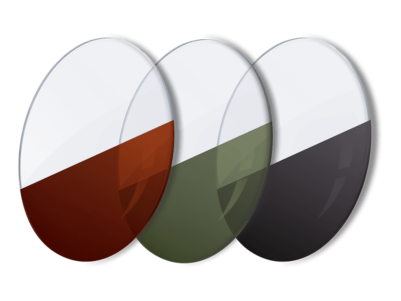 Glass lens 1.74 Transition Bifocal 