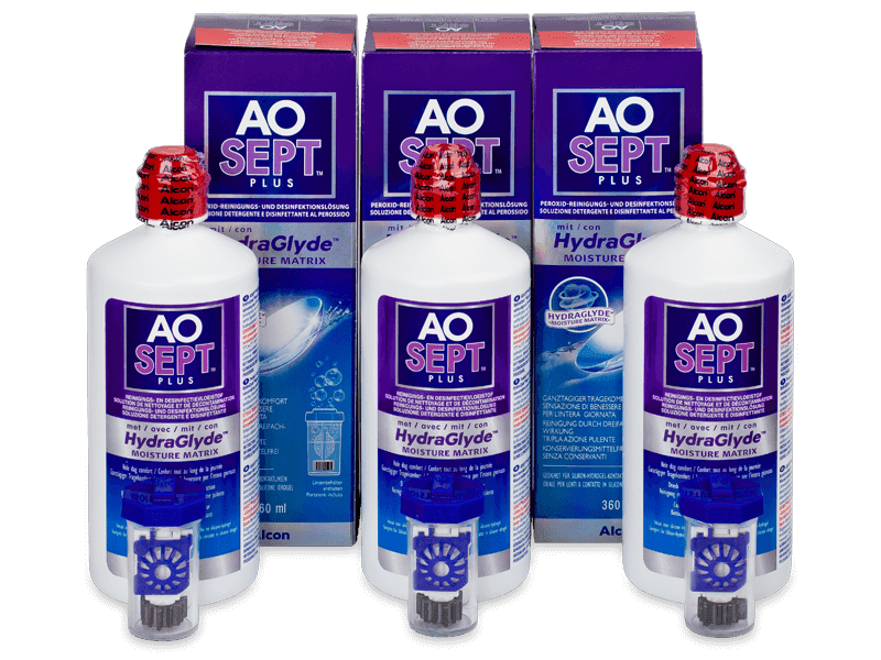 AO SEPT PLUS HydraGlyde Solution 3x 360 ml 