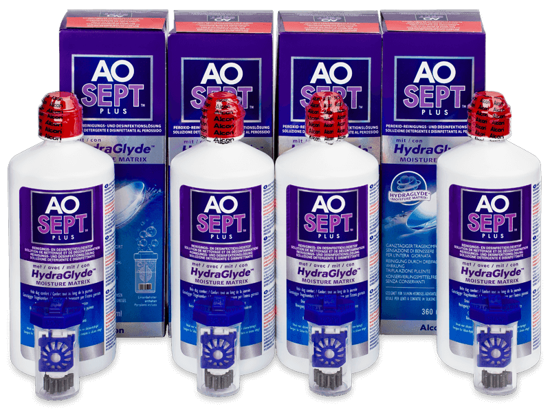 AO SEPT PLUS HydraGlyde Solution 4x 360 ml 